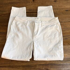 LILA RYAN Women's White Straight Ankle Leg Jeans, distressed